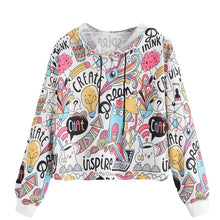 Load image into Gallery viewer, HOT Women Blouse Long Sleeve Graffiti Print Drawstring Hoodie Sweatshirt Tops chemisier femme nouvelle collection ladies top