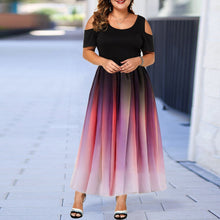 Load image into Gallery viewer, Large Size Elegant Dress Ladies 2019 New Hollow Out Print Plus Size Dresses for Women 6XL Casual Female Autumn Maxi Dress D25