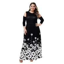 Load image into Gallery viewer, Large Size Elegant Dress Ladies 2019 New Hollow Out Print Plus Size Dresses for Women 6XL Casual Female Autumn Maxi Dress D25
