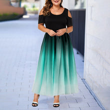 Load image into Gallery viewer, Large Size Elegant Dress Ladies 2019 New Hollow Out Print Plus Size Dresses for Women 6XL Casual Female Autumn Maxi Dress D25