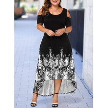 Load image into Gallery viewer, Large Size Elegant Dress Ladies 2019 New Hollow Out Print Plus Size Dresses for Women 6XL Casual Female Autumn Maxi Dress D25