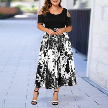 Load image into Gallery viewer, Large Size Elegant Dress Ladies 2019 New Hollow Out Print Plus Size Dresses for Women 6XL Casual Female Autumn Maxi Dress D25