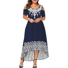 Load image into Gallery viewer, Large Size Elegant Dress Ladies 2019 New Hollow Out Print Plus Size Dresses for Women 6XL Casual Female Autumn Maxi Dress D25