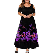 Load image into Gallery viewer, Large Size Elegant Dress Ladies 2019 New Hollow Out Print Plus Size Dresses for Women 6XL Casual Female Autumn Maxi Dress D25
