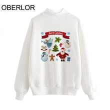 Load image into Gallery viewer, OBERLOR Christmas warm Series Sweatshirtchristmas collection 2019 Fashion Hoodies Women Long Sleeve Print Female Sportswear 2XL