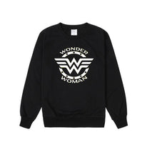 Load image into Gallery viewer, Vsenfo Wonder Woman Sweatshirt Women Funny Graphic Print Marvel Superman Hoodies Crewneck Jumper Tops Super Hero Collection