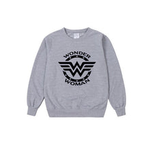 Load image into Gallery viewer, Vsenfo Wonder Woman Sweatshirt Women Funny Graphic Print Marvel Superman Hoodies Crewneck Jumper Tops Super Hero Collection