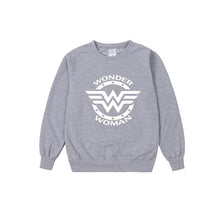 Load image into Gallery viewer, Vsenfo Wonder Woman Sweatshirt Women Funny Graphic Print Marvel Superman Hoodies Crewneck Jumper Tops Super Hero Collection